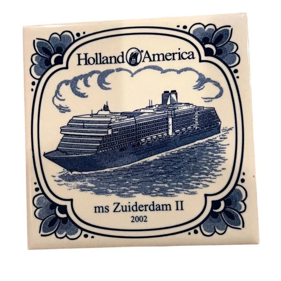 Holland America Line Ceramic Coaster Tiles Set of 6 - Picture 2 of 10
